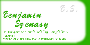 benjamin szenasy business card